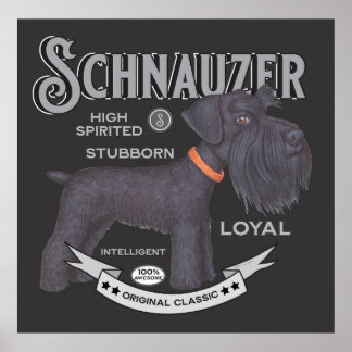 Póster Cute Black Schnauzer
