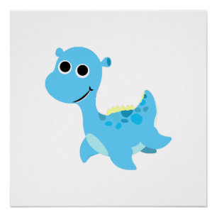 Póster Cute Blue Nessie