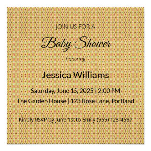 Póster Cute Boho Baby Shower Género neutro, Personalizabl