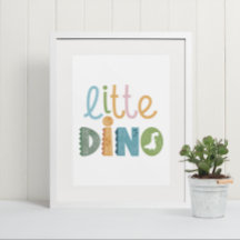 Cute Boho Pequeño Dinosaurio Texto Nursera Muro Ar