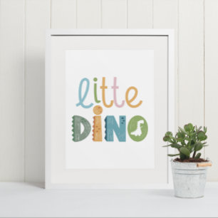 Póster Cute Boho Pequeño Dinosaurio Texto Nursera Muro Ar