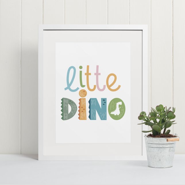 Póster Cute Boho Pequeño Dinosaurio Texto Nursera Muro Ar (Subido por el creador)