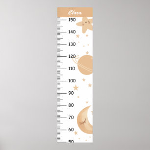 Póster Cute Boho Star y Planet Growth Chart