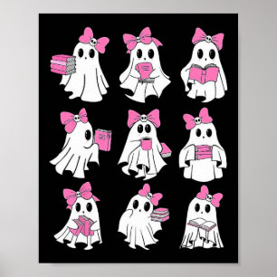 Póster Cute Booooks Ghost Leer más libros Gracioso Profes