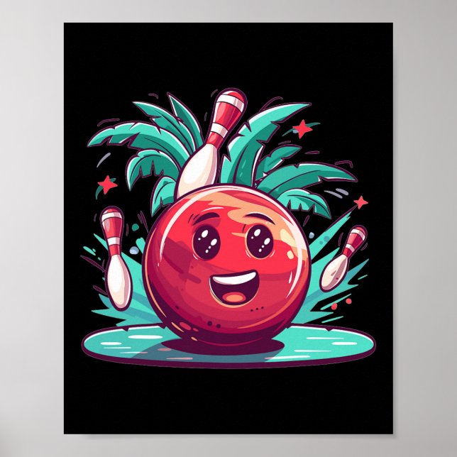 Póster Cute Bowling Art I Bote (Frente)