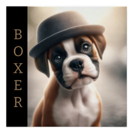 Póster Cute Boxer Puppy – Stylish Dog Art