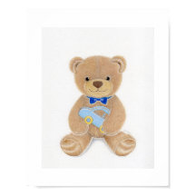Cute Boy Teddy Bear Nursery Art Print