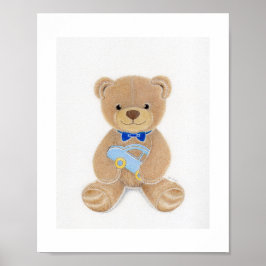 Póster Cute Boy Teddy Bear Nursery Art Print