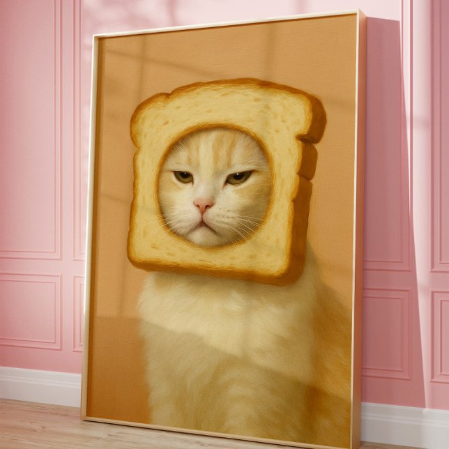 Póster Cute Bread Cat Funny Aesthetic Wall Art Print (Subido por el creador)