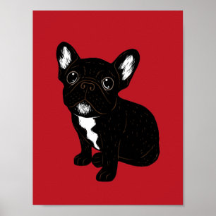 Póster Cute Brindle Frenchie Puppy