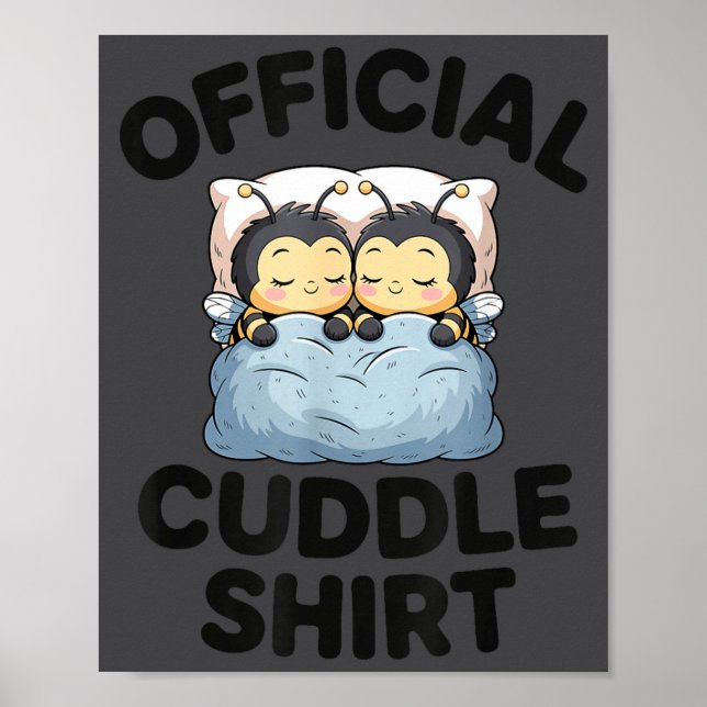 Póster Cute Bumble Bee Couple Cuddle  (Frente)