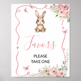 Póster Cute Bunny Baby Shower Girl Favors