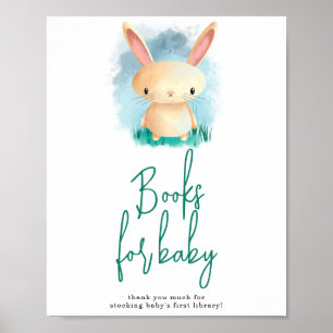 Póster Cute Bunny Books para el bebé