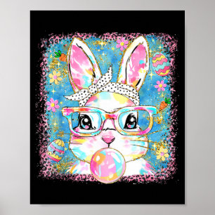 Póster Cute Bunny Gles Coquette Bow Rabbit Huevos Feliz P