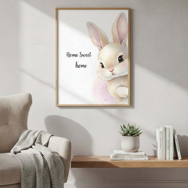 Póster Cute Bunny Watercolor Personalized Text  (Subido por el creador)