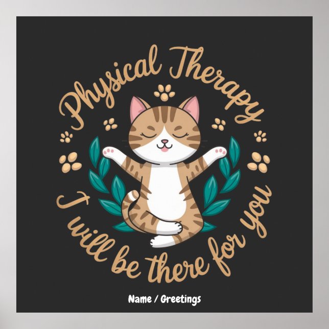 Póster Cute Calming Physical Therapy Cat Poster Wellness (Frente)