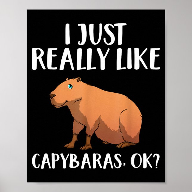 Póster Cute Capybara Art For Men Women Kids Animal Rodent (Frente)