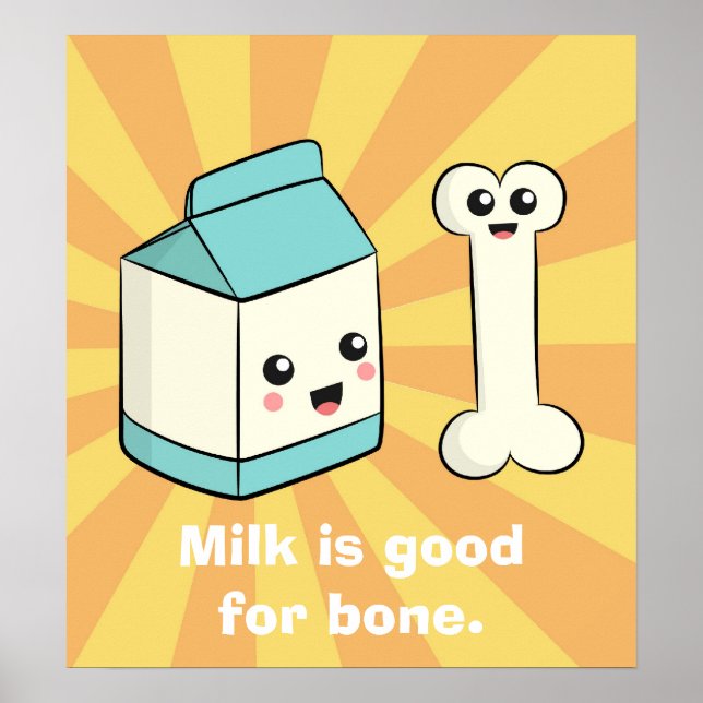Póster Cute Cartoon about Milk and Bone (Frente)