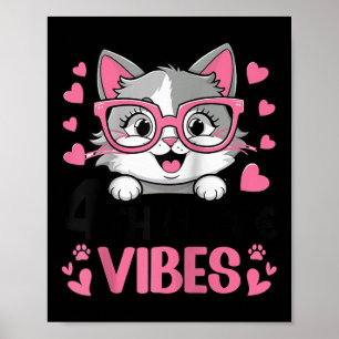 Póster Cute Cat 4º Grado Vibes Trajes Para Chicas-1º Día