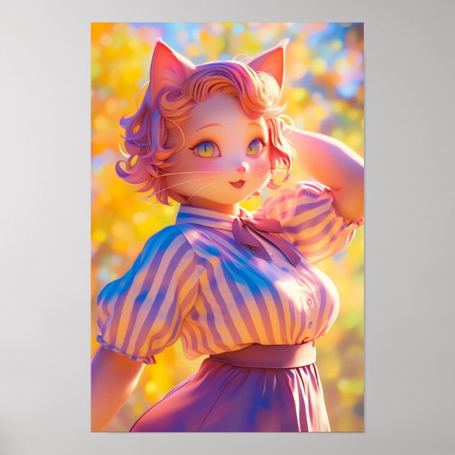 Póster Cute Cat Anthro (Frente)