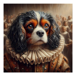 Póster Cute Cavalier King Charles Spaniel Hamlet Art