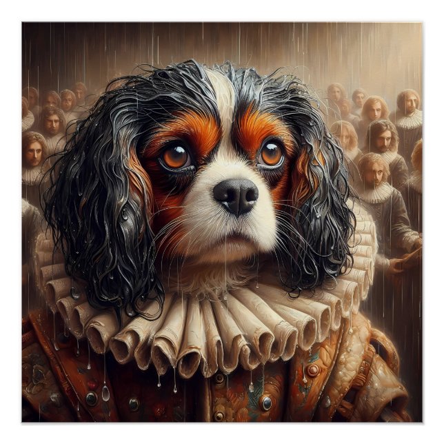 Póster Cute Cavalier King Charles Spaniel Hamlet Art (Anverso)