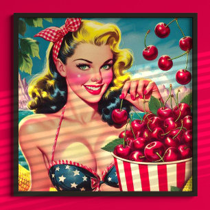 Póster Cute Cherry Pin-up