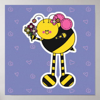 Póster Cute Chica Bumble Bee