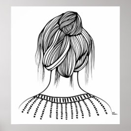 Póster Cute Chica Hairstyle