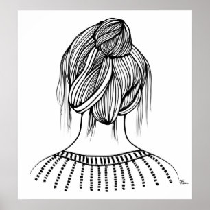 Póster Cute Chica Hairstyle