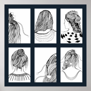 Póster Cute Chica Hairstyle