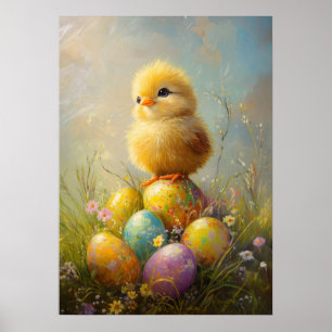 Póster Cute Chick Easter Painting