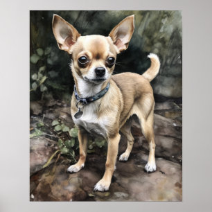 Póster Cute Chihuahua Dog Art Print Poster
