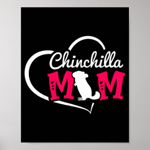 Póster Cute chinchilla mamá chinchilla corazón Cute chinc