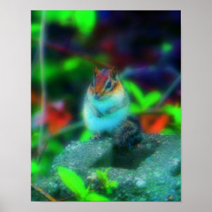 Póster Cute Chipmunk Nature Fantasy Art