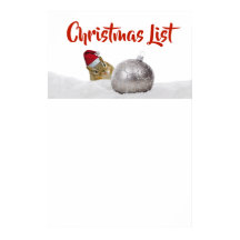 Cute Chipmunk Silver and Snow Christmas List