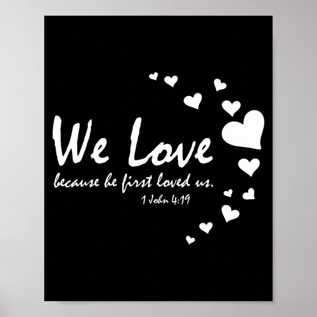 Póster Cute Christian Valentines Day Women Bible Verse He (Frente)