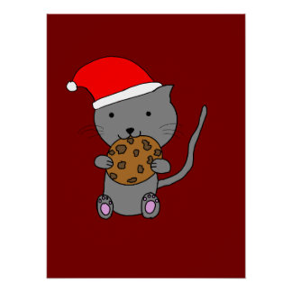 Póster Cute Christmas Cat