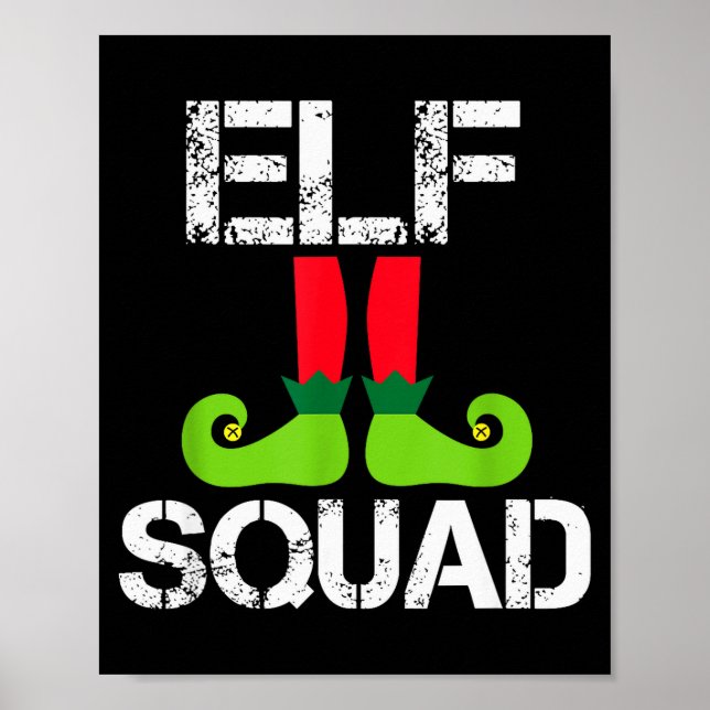 Póster Cute Christmas Cheer Elf Squad Santa's Helper  (Frente)