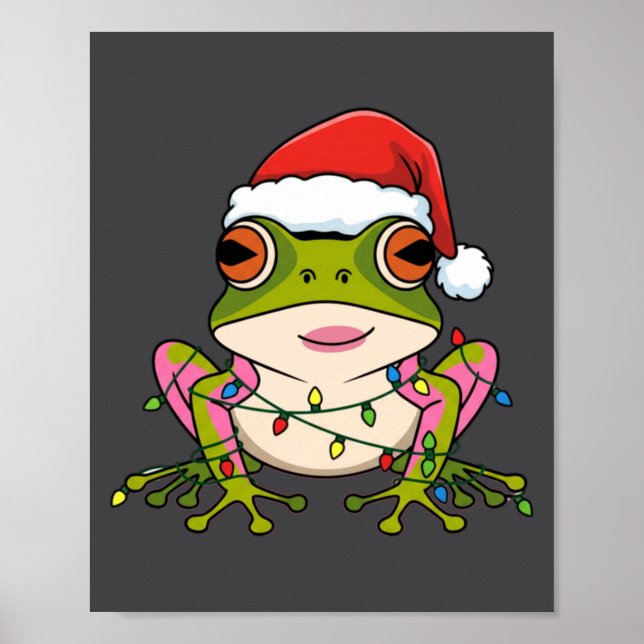 Póster Cute Christmas Coqui Frog _ Holiday Puerto Rican L (Frente)
