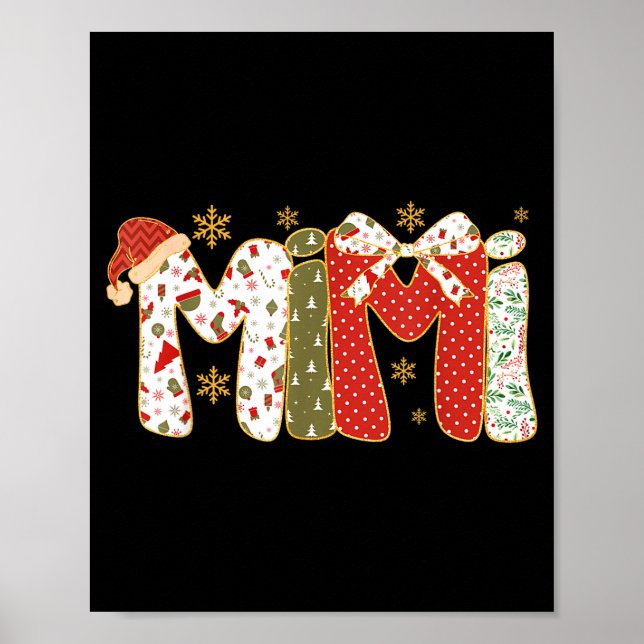Póster Cute Christmas Mimi Coquette Holiday Grandma  (Frente)