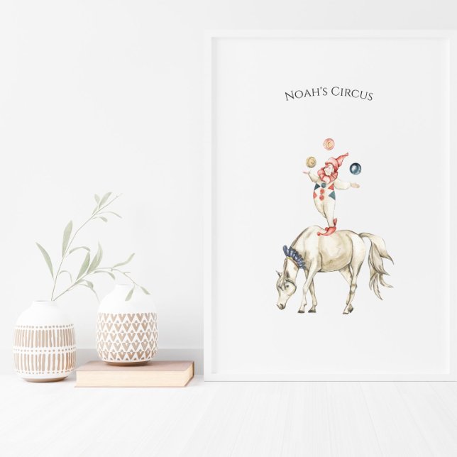 Póster Cute Circus Horse And Clown Carnival Nursery (Subido por el creador)
