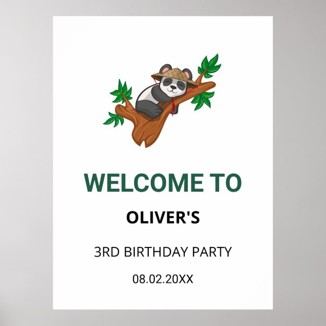Póster Cute Coala Wild Animal Jungle Kid Birthday Welcome (Frente)