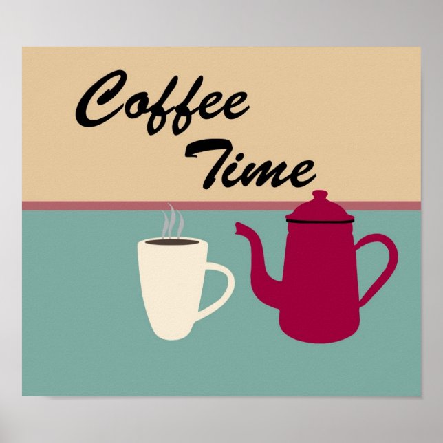 Póster Cute Coffee Time Print (Frente)