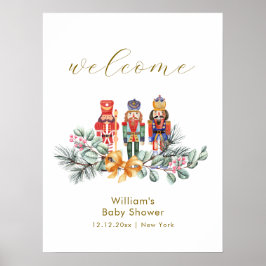 Póster Cute Cold Outside Nutcracker Baby Shower Welcome