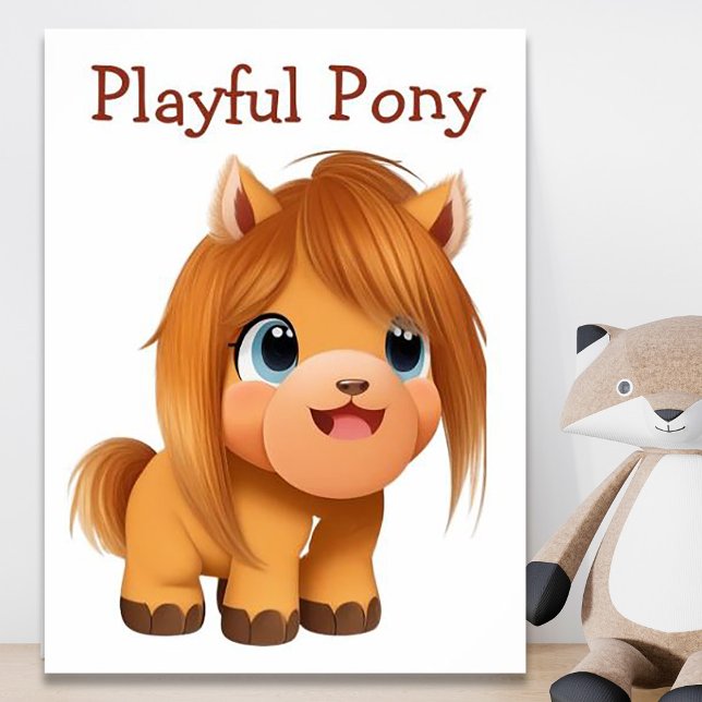 Póster Cute Comic Horse Ilustracion AI Art (Subido por el creador)