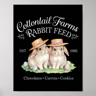 Póster Cute Coquette Easter Cottontail Farms Bunny Mujere