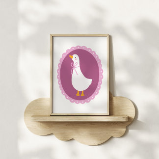 Póster Cute Coquette Goose Nursery Art