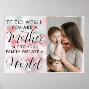 Póster Cute CORAZÓN TE QUIERE MAMÁ Foto del Día de la Mad