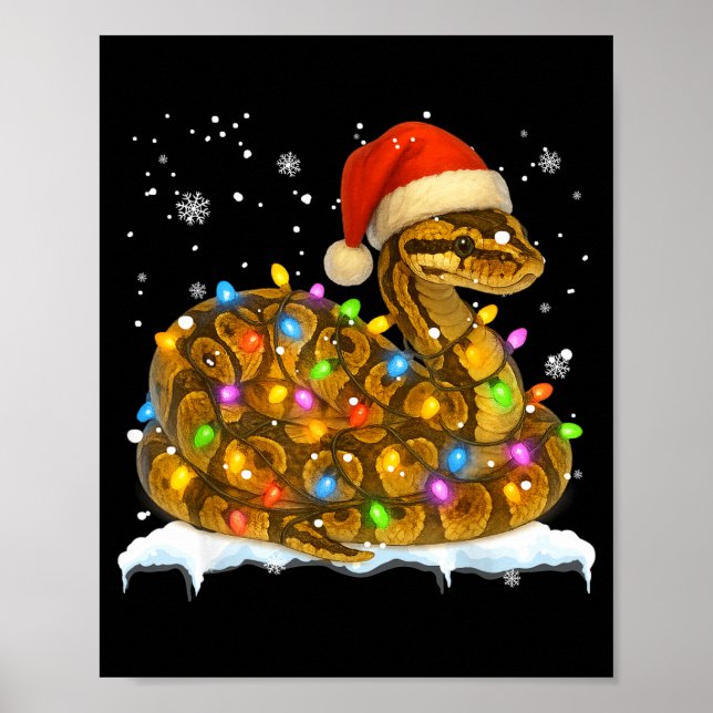 Póster Cute Corn Snake Christmas Light Funny Corn Snake L (Frente)